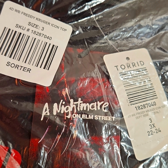 🎃NWT VINTAGE TORRID TEE - FREDDY KRUGER NIGHTMARE ON ELM STREET - HALLOWEEN 3X - Picture 4 of 10